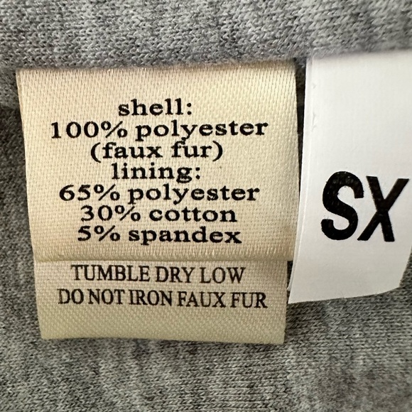 Dylan Faux Fur Leopard Print Coat Jacket Gray Size XS Small - Picture 10 of 11